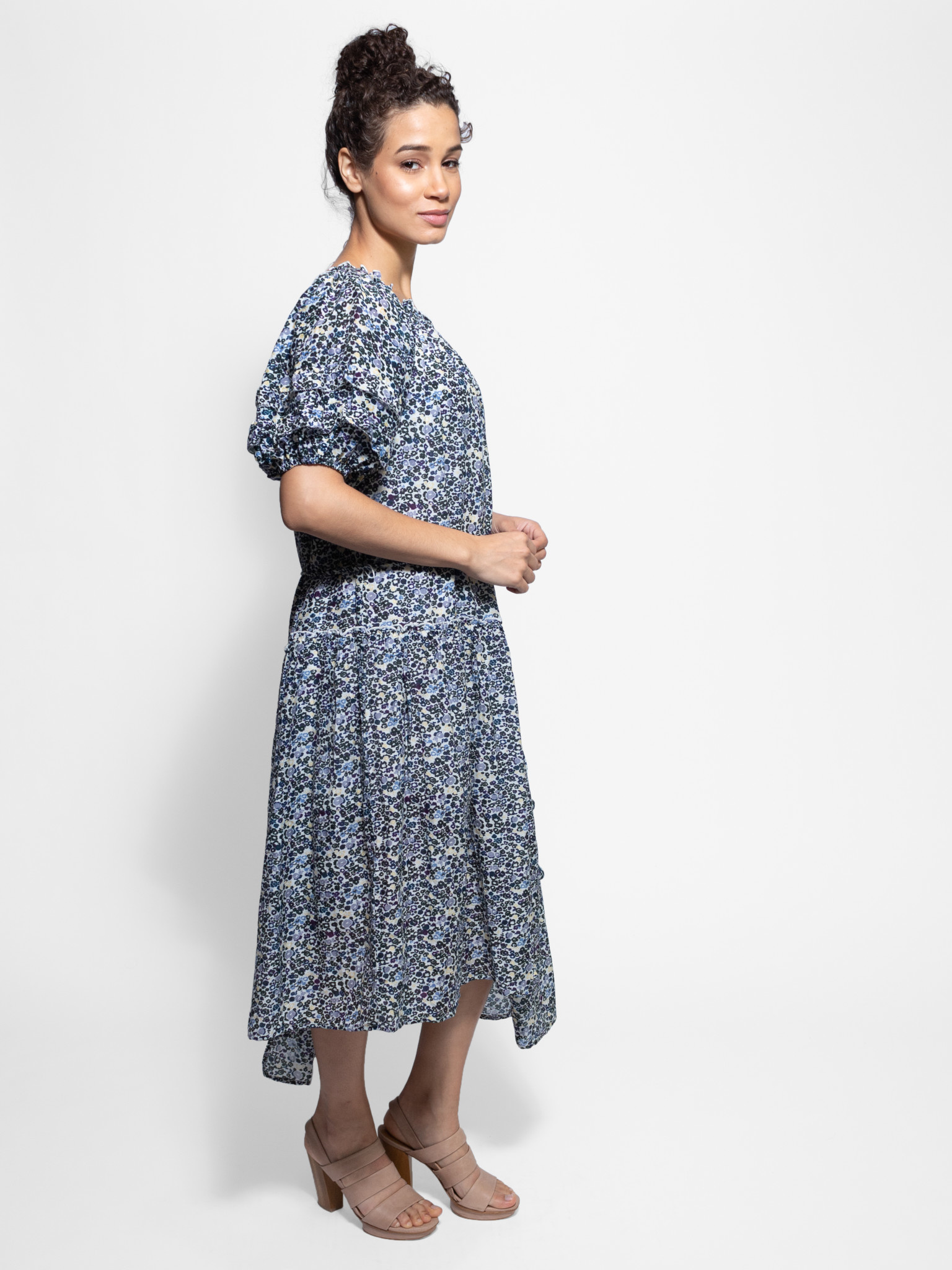 Apiece Apart - Sandrine Dress Navy Floral - Alhambra | Women's Clothing ...