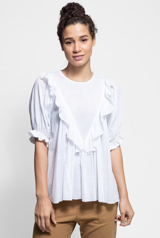 The Great Ruffle Triangle Top White