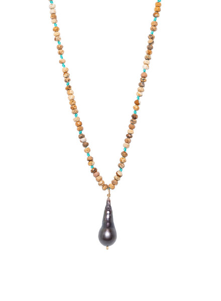 Renee Garvey Jasper and Tahitian Pearl Necklace