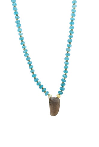 Renee Garvey Sea Agate, Opal, Tourmaline, and 14K Gold Necklace