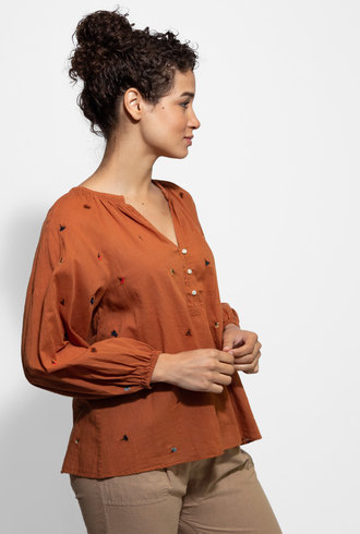 The Great The Derby Top with Multi Poppy Embroidery Spice