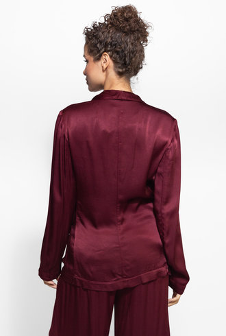 Raquel Allegra Shawl Blazer Wine