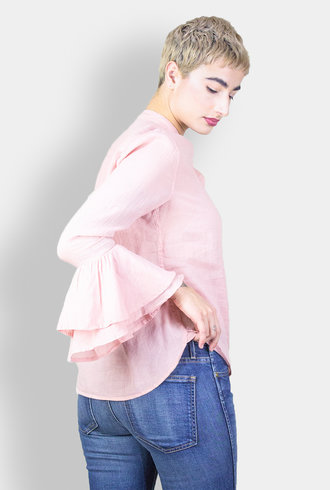 Trovata Victoria Bell Sleeve Blouse Rose