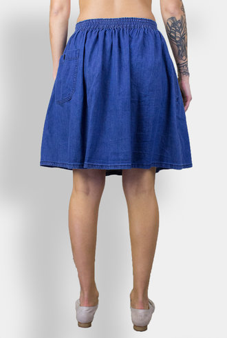 The Great The Court Skirt Vibrant Blue Wash