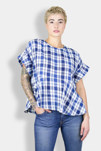 The Great The Twirl Top Blue Picnic Plaid