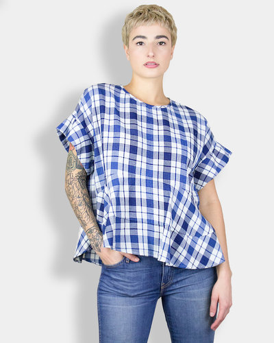 Picnic Plaid Bra Top: Women's Designer Tops