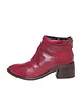 P. Monjo Curved Ankle Boot Lux Rosso Red