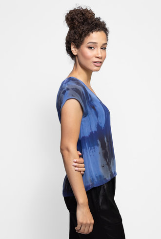 Raquel Allegra Shell Top Sapphire Tie Dye