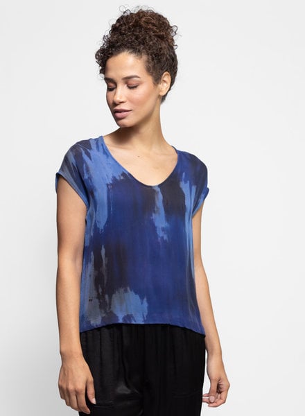 Raquel Allegra Shell Top Sapphire Tie Dye