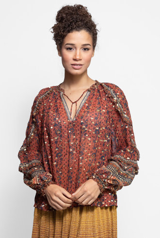 Ulla Johnson Calista Blouse Brick