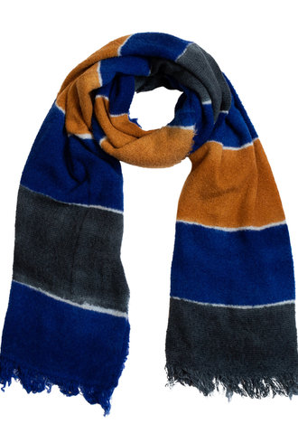 Destin Artist Scarf Mustard / Blue / Grey