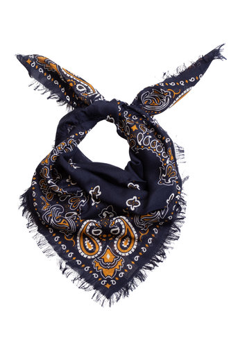 Destin Bandana Bicolor Carre Navy / Mustard