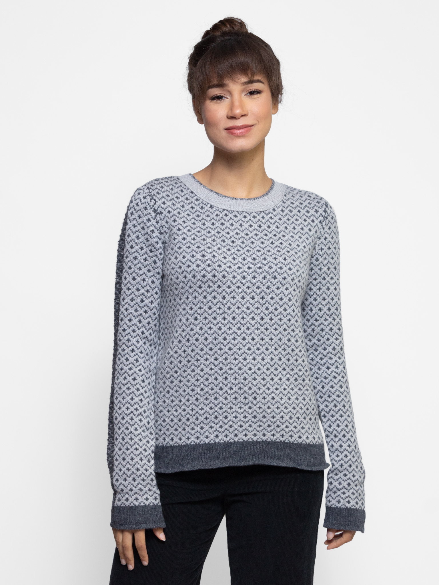 Crew-Neck Jacquard Sweater