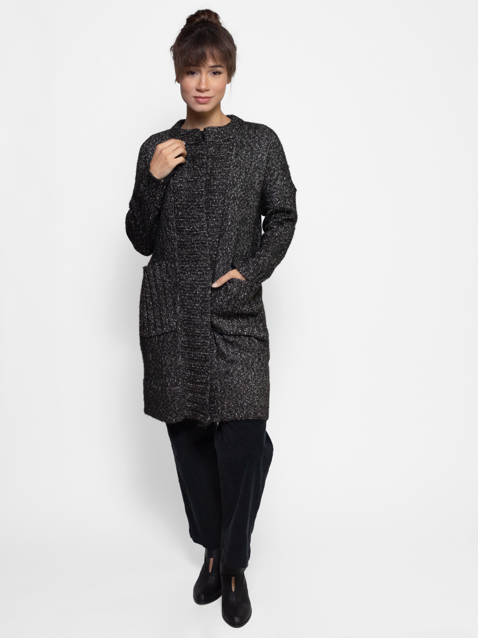 black duster sweater