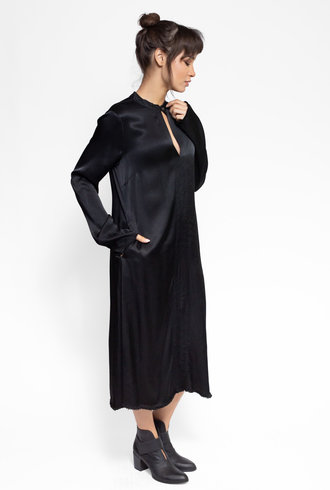 Raquel Allegra Split Front Dress Black