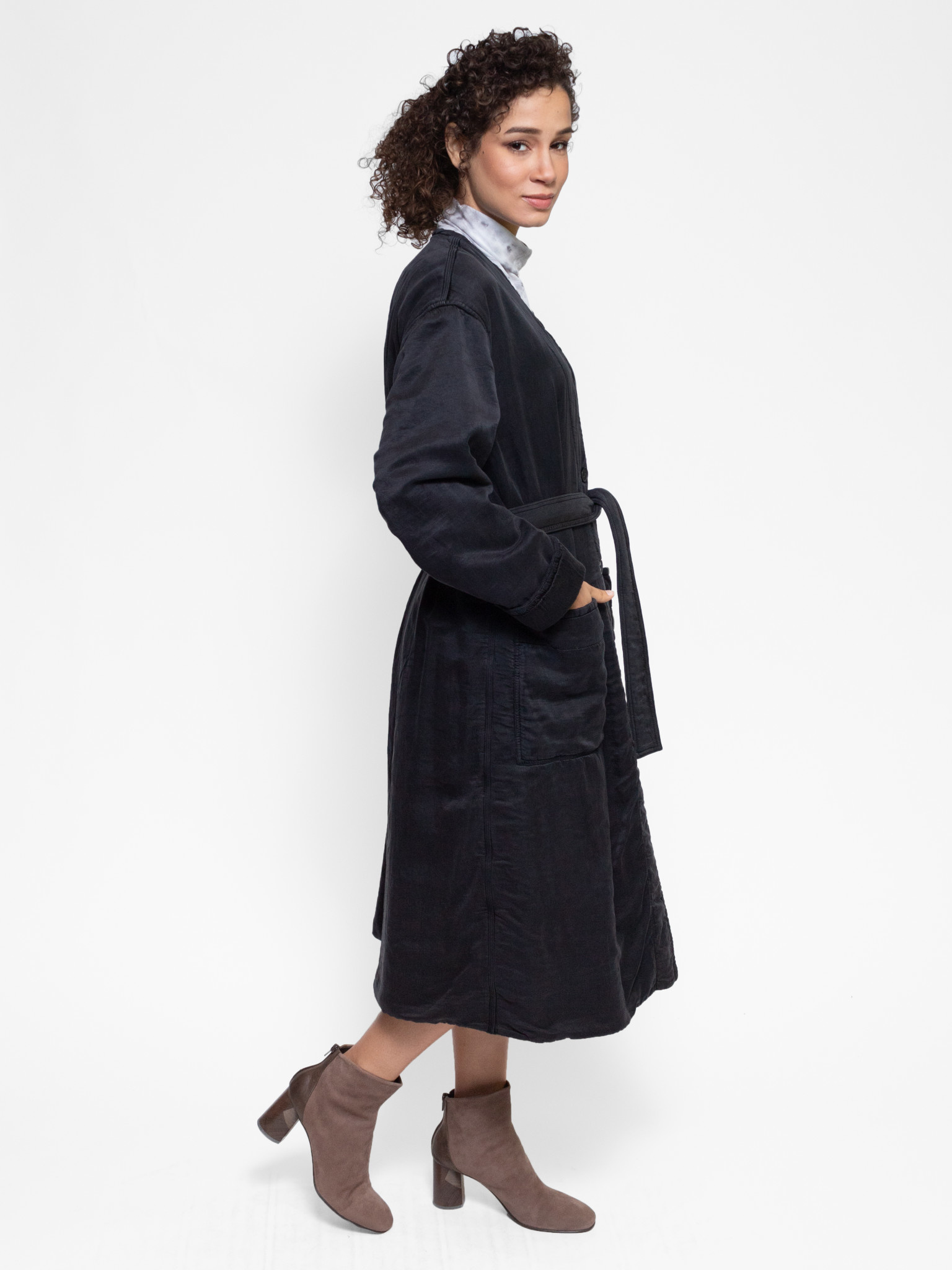 Raquel Allegra - Long Quilted Coat Black - Alhambra | Women's Clothing  Boutique, Seattle