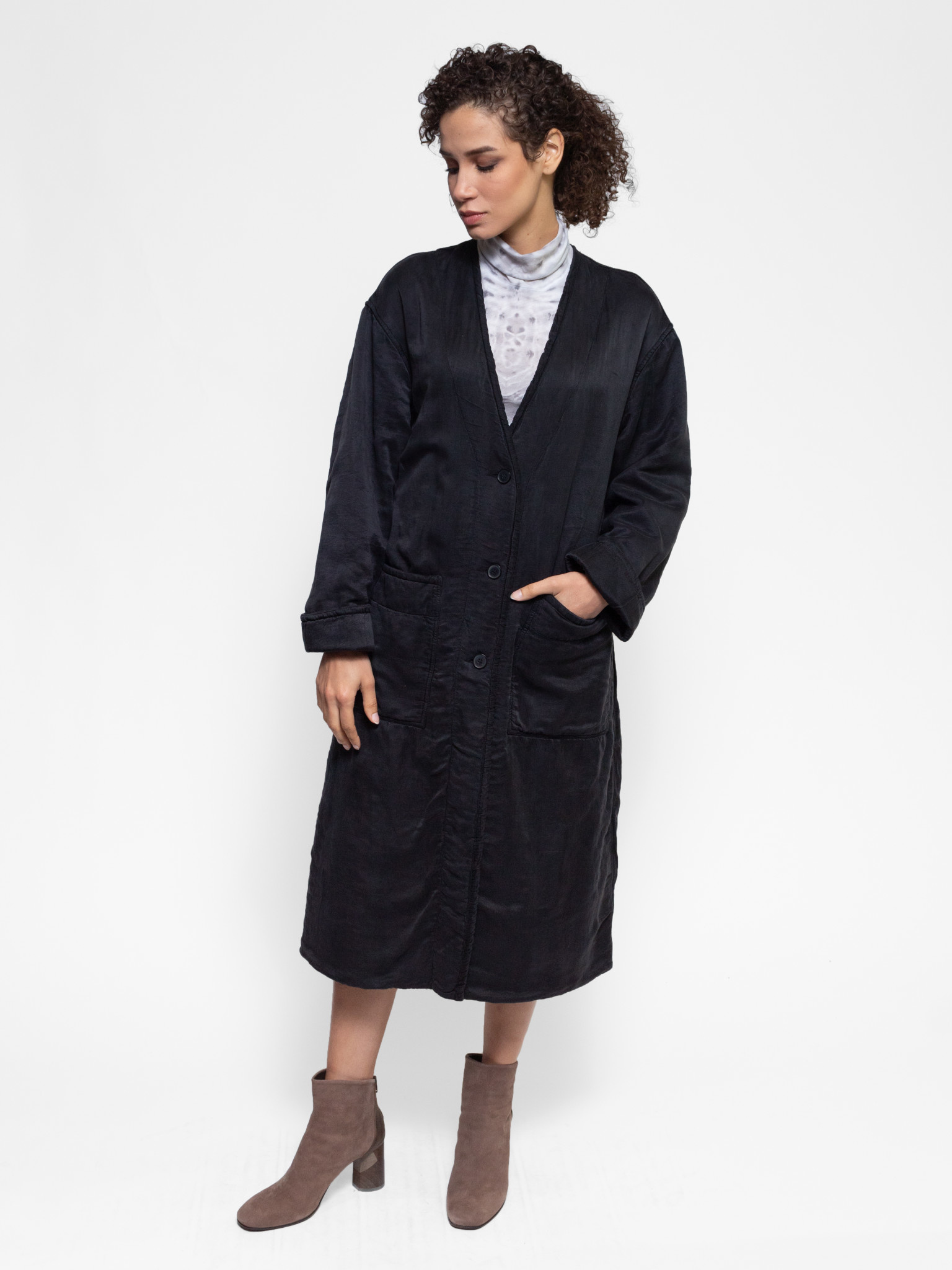 Raquel Allegra - Long Quilted Coat Black - Alhambra | Women's Clothing  Boutique, Seattle