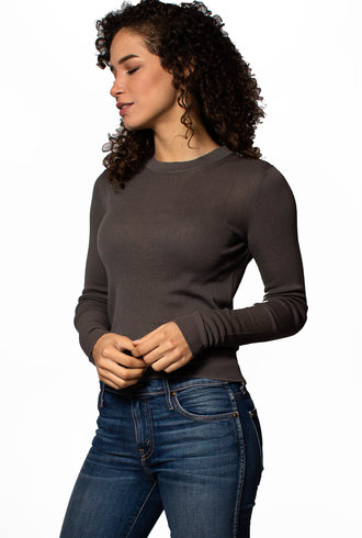 Inhabit Crew Neck Cropped Sweater