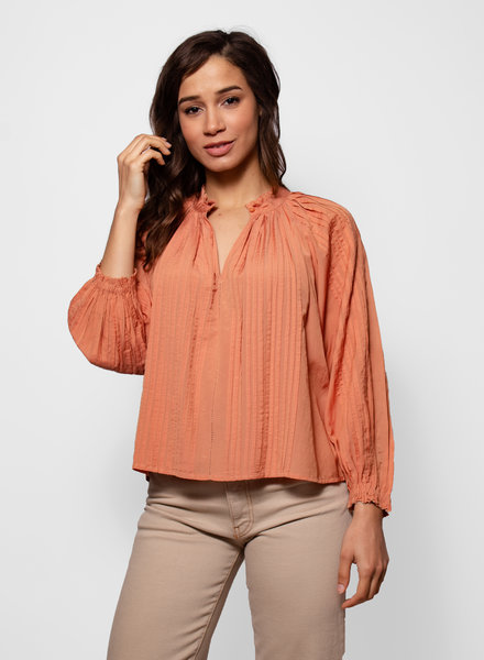 The Great The Pin-tuck Lyric Top Apricot