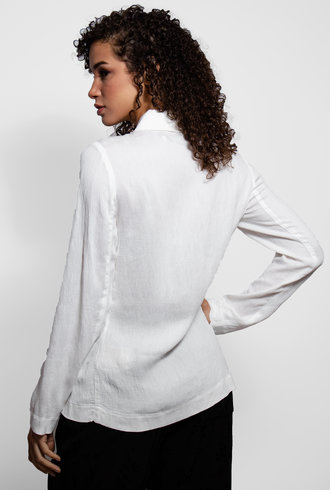 Raquel Allegra Washed White Relaxed Blazer