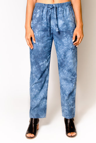 Raquel Allegra Drawstring Trouser Blue Tie Dye