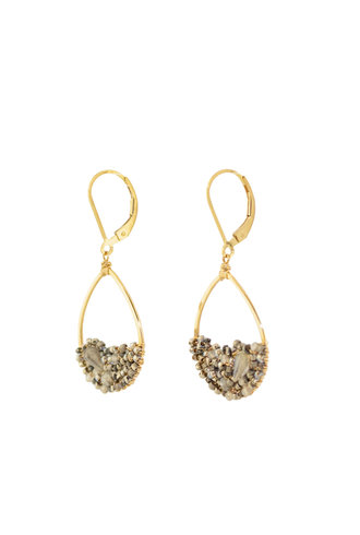 Dana Kellin Fashion Labradorite Mix and Gold Earrings
