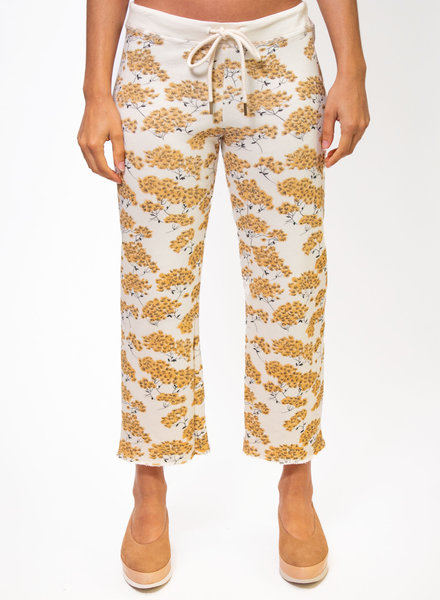 The Great The Cropped Wide Leg Sweatpant Chamomille Floral