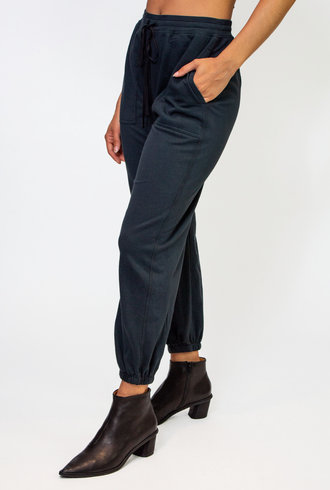 Raquel Allegra  Black Summer Fleece Tracker Pant