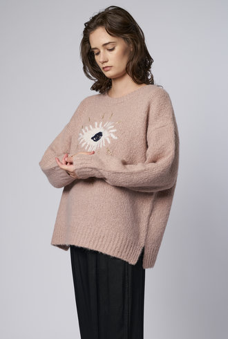 Raquel Allegra Oversized Pullover Petal Pink