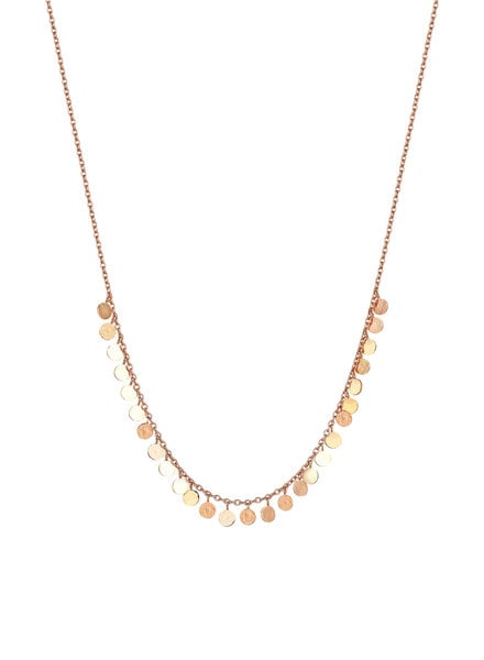 KISMET by Milka Dangle Small Hammered Disks Rose Gold Necklace