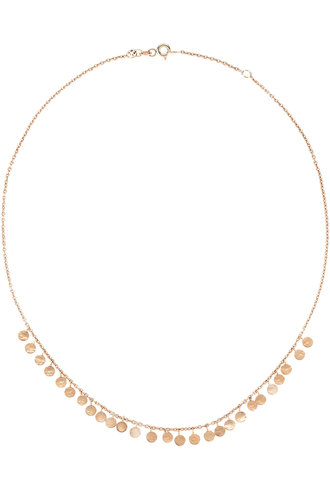 KISMET by Milka Dangle Small Hammered Disks Rose Gold Necklace
