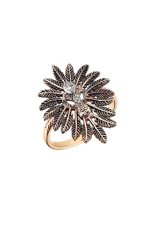 KISMET by Milka Feather Design with Pear and White Diamond Ring