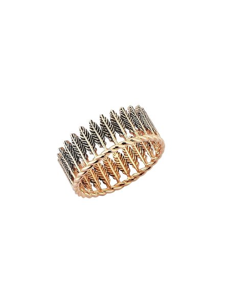 KISMET by Milka Himbala Feather Design Rose Gold Ring