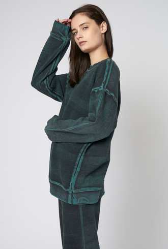 Raquel Allegra Drop Shoulder Sweatshirt Black Moss