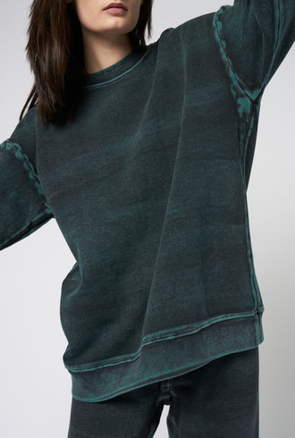 Raquel Allegra Drop Shoulder Sweatshirt Black Moss