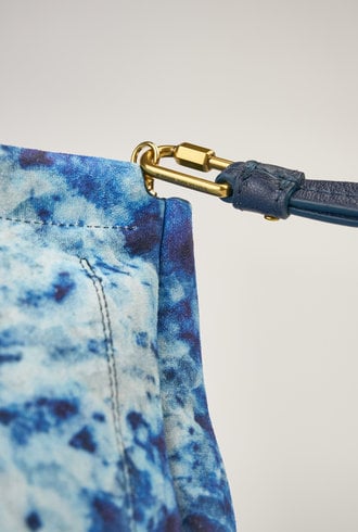 Jerome Dreyfuss Soft Tie dye Blue Split Suede Clutch