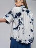 Raquel Allegra Dainty Collar Blouse Indigo Tie Dye