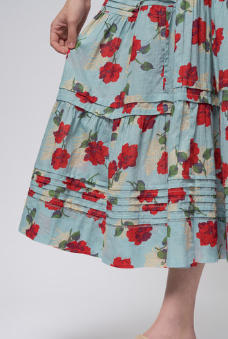 The Great The Pleated Ravine Dress Rose Print