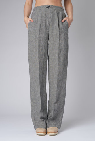 Pomandere Linen Pants Blackboard Gray