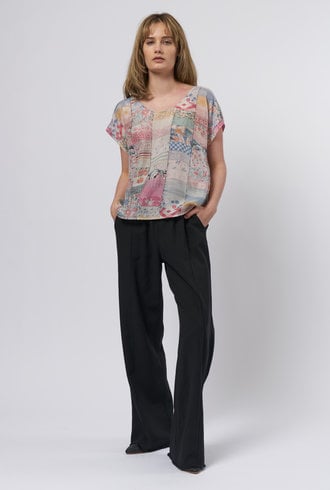 Raquel Allegra Pop Over Patchwork Blouse