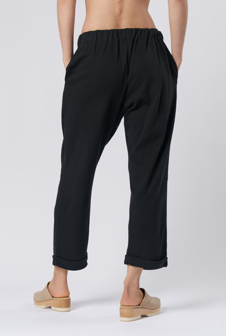 Raquel Allegra Dropped Crop Pant Black Jersey