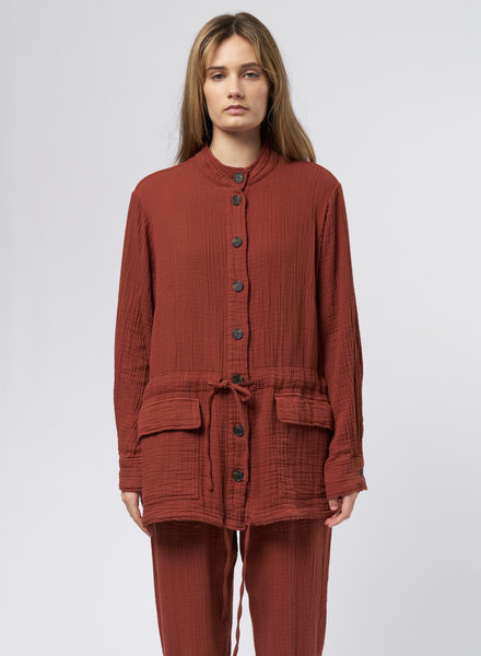 Raquel Allegra Gauze Anorak Rust