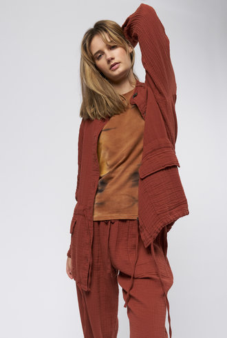 Raquel Allegra Gauze Anorak Rust