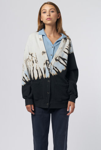 Raquel Allegra Fleece Cardigan Moonbow Tie Dye