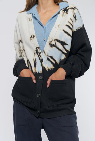 Raquel Allegra Fleece Cardigan Moonbow Tie Dye