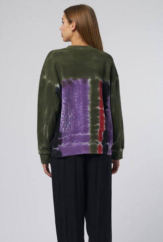 Raquel Allegra Drop Shoulder Sweatshirt Modernist Tie Dye