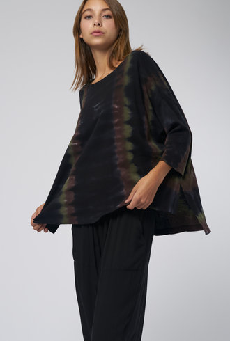 Raquel Allegra Cocoon Shirt Black Hills Tie Dye