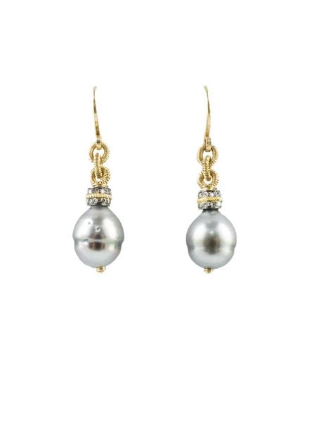 Dana Kellin Fine Tahitian Pearl and Diamond Earrings