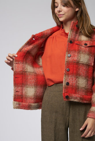 Pomandere Plaid Jacket Orange