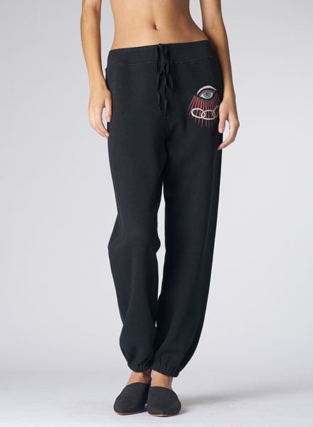 Raquel Allegra Evil Eye Topanga Sweatpants Black